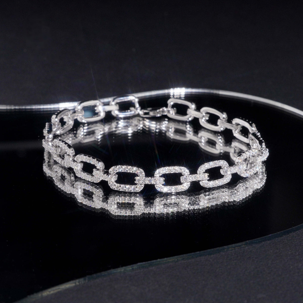 Infinity Link Bracelet — Moissanite, 925 Silver