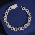 Iced-Out Infinity X Link Bracelet – Moissanite & 925 Silver