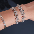 Iced-Out Infinity X Link Bracelet – Moissanite & 925 Silver