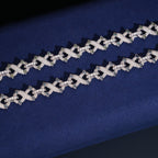 Iced-Out Infinity X Link Bracelet – Moissanite & 925 Silver