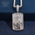 Jesus Tag Pendant — Moissanite, 925 Silver