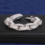 Iced-Out Mariner Link Bracelet – Moissanite & 925 Silver