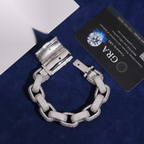 Iced-Out Mariner Link Bracelet – Moissanite & 925 Silver