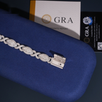 Marquise Halo Eye Bracelet – Moissanite & 925 Silver