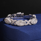 Marquise Halo Eye Bracelet – Moissanite & 925 Silver