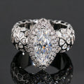 Marquise Halo Eternity Ring — Moissanite, 925 Silver