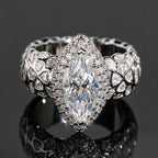 Marquise Halo Eternity Ring — Moissanite, 925 Silver