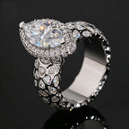 Marquise Halo Eternity Ring — Moissanite, 925 Silver