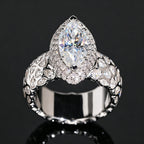 Marquise Halo Eternity Ring — Moissanite, 925 Silver