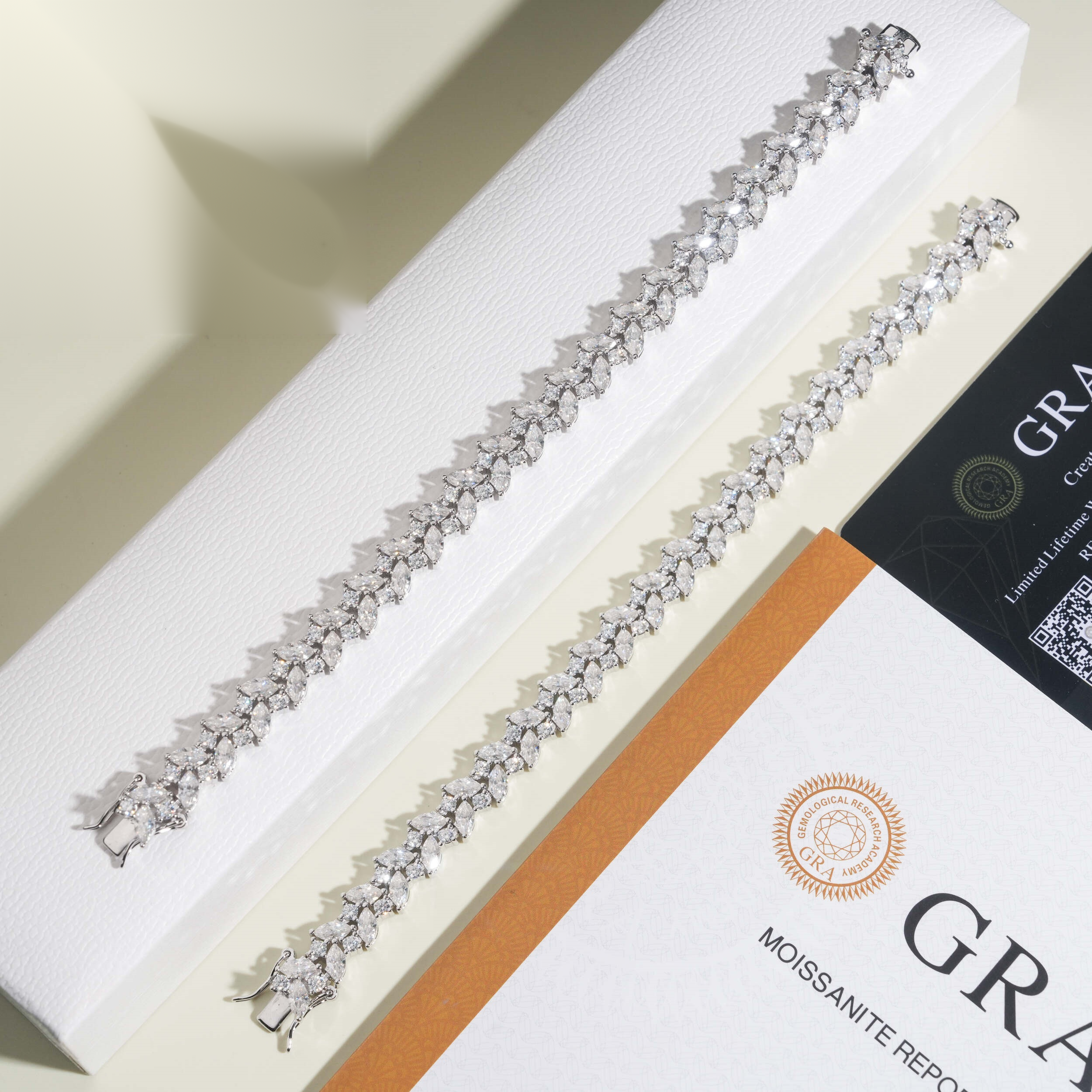 Marquise Laurel Tennis Bracelet – Moissanite & 925 Silver