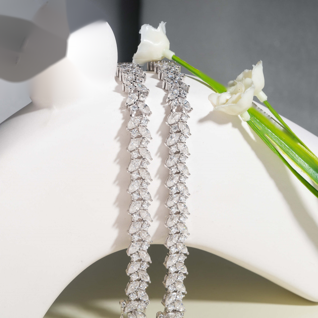 Marquise Laurel Tennis Bracelet – Moissanite & 925 Silver
