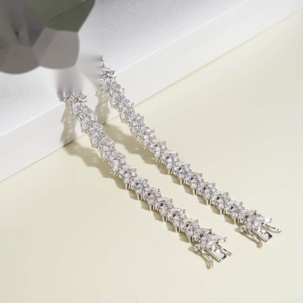 Marquise Laurel Tennis Bracelet – Moissanite & 925 Silver