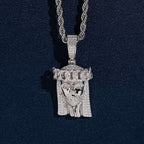 Mini Polished Jesus Pendant — Moissanite, 925 Silver