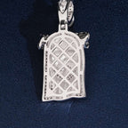 Mini Polished Jesus Pendant — Moissanite, 925 Silver