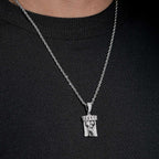 Mini Polished Jesus Pendant — Moissanite, 925 Silver