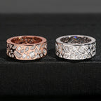 Mixed Stone Bezel Band — Moissanite, 925 Silver