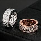 Mixed Stone Bezel Band — Moissanite, 925 Silver