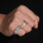 Mixed Stone Bezel Band — Moissanite, 925 Silver