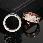 Mixed Stone Bezel Band — Moissanite, 925 Silver