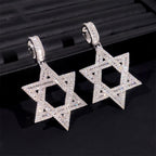 Open Baguette Star of David Pendant — Moissanite, 925 Silver