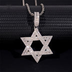 Open Baguette Star of David Pendant — Moissanite, 925 Silver