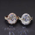 Oval Baguette Halo Ring — Moissanite, 925 Silver