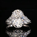 Oval Cluster Engagement Ring — Moissanite, 925 Silver