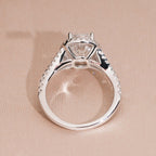 Oval Halo Engagement Ring — Moissanite, 925 Silver