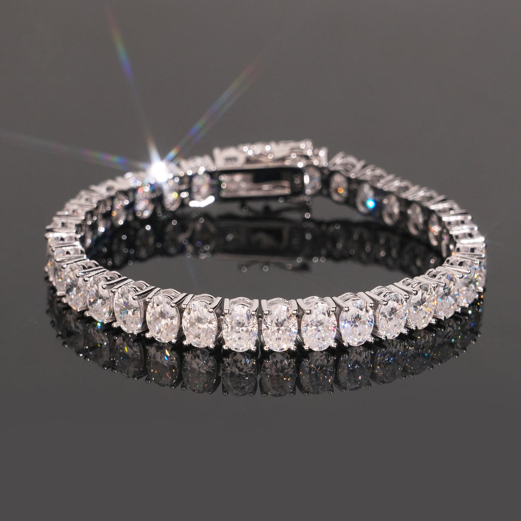 Oval Tennis Bracelet — Moissanite, 925 Silver