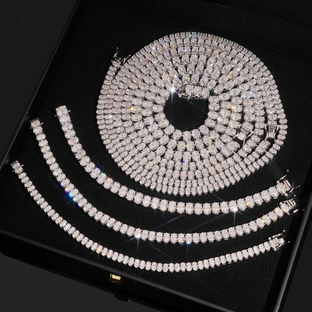 Oval Tennis Bracelet — Moissanite, 925 Silver