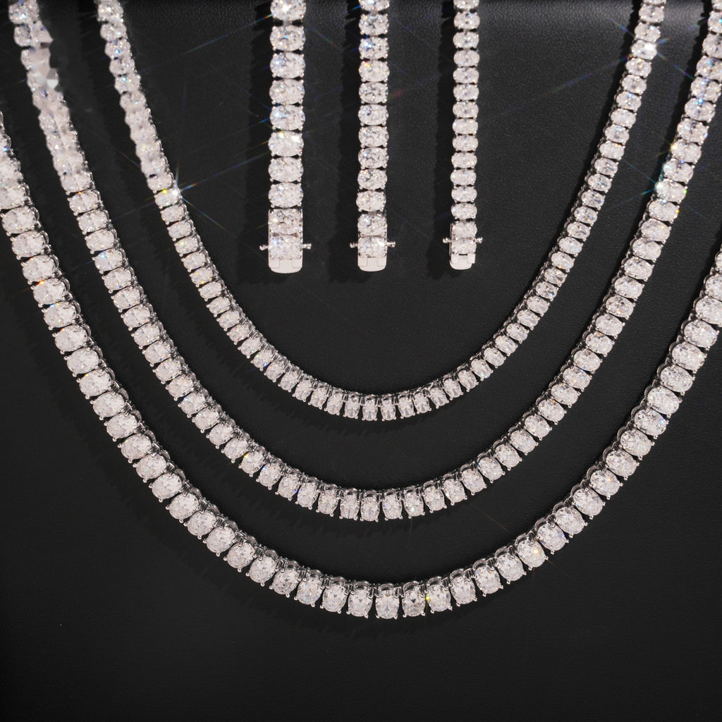 Oval Tennis Bracelet — Moissanite, 925 Silver