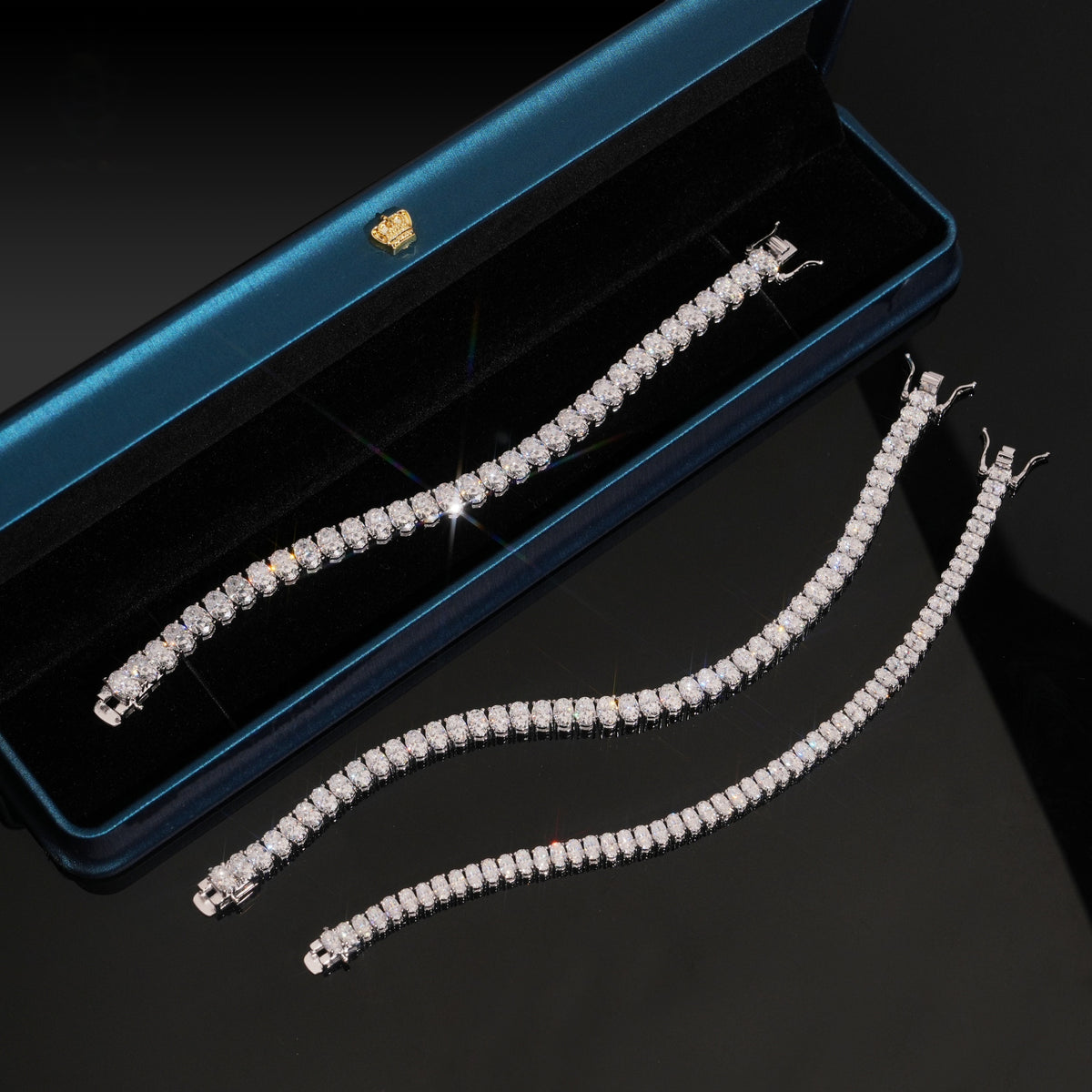 Oval Tennis Bracelet — Moissanite, 925 Silver