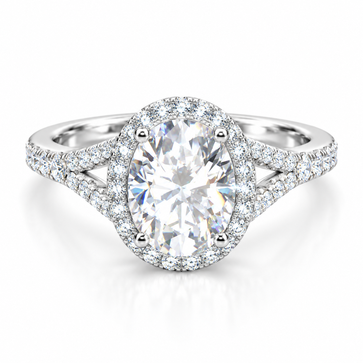 Oval Cut 8×10mm Engagement Ring — Moissanite, 925 Silver