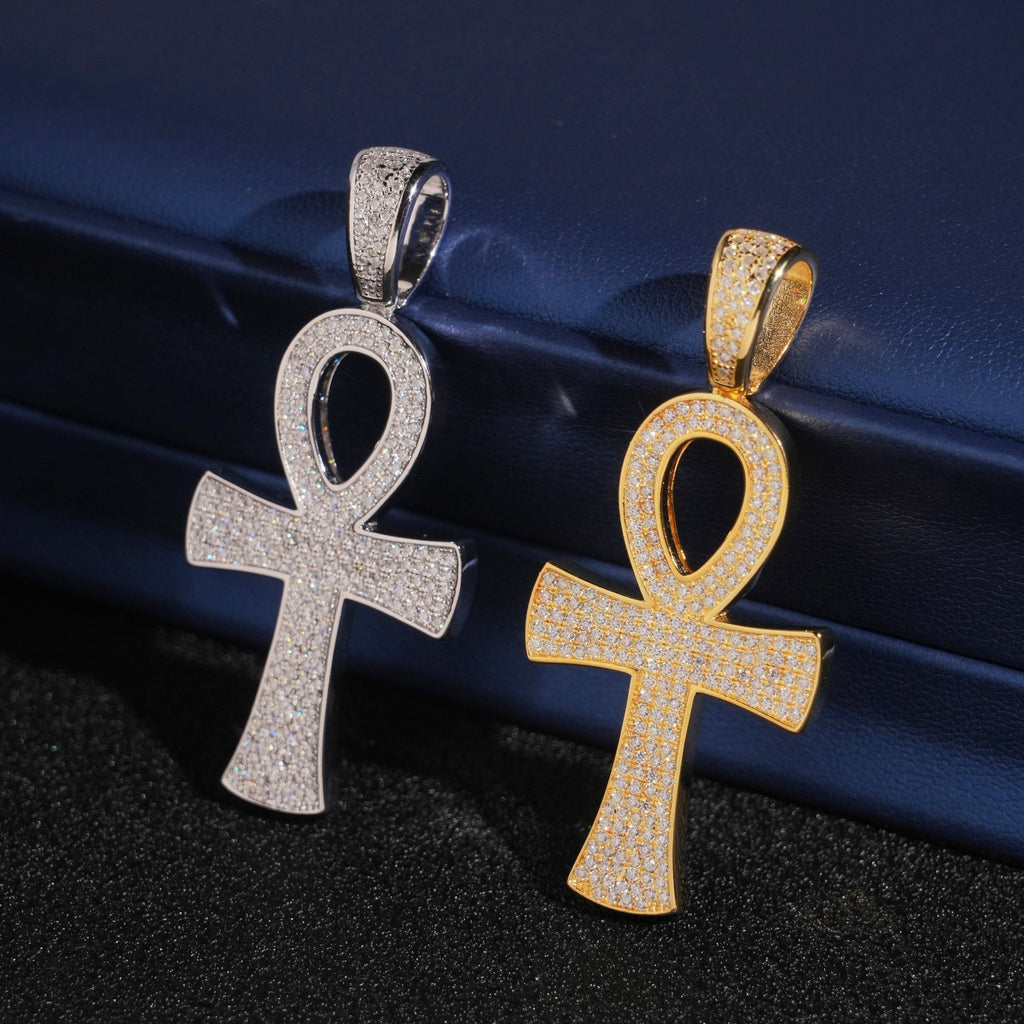 Ankh Pendant — Moissanite, 925 Silver