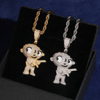 Cartoon Baby Pendant — Moissanite, 925 Silver