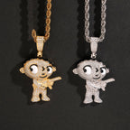 Cartoon Baby Pendant — Moissanite, 925 Silver