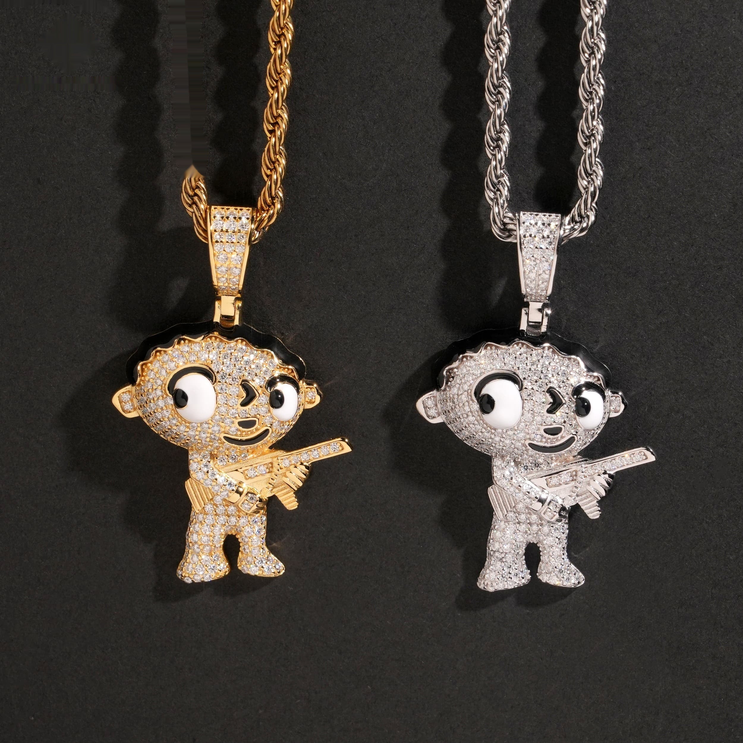 Cartoon Baby Pendant — Moissanite, 925 Silver