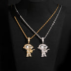Cartoon Baby Pendant — Moissanite, 925 Silver