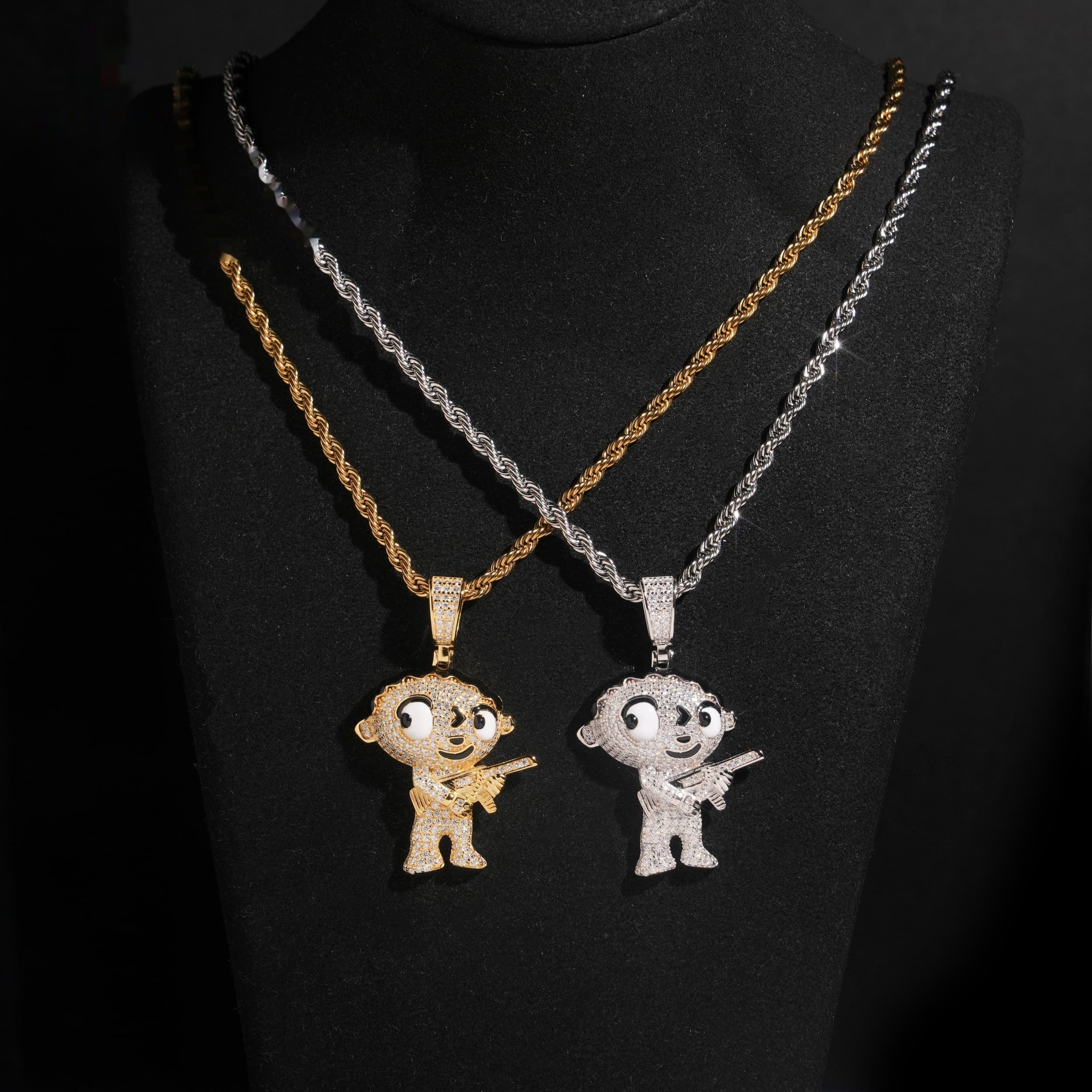 Cartoon Baby Pendant — Moissanite, 925 Silver