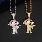 Cartoon Baby Pendant — Moissanite, 925 Silver
