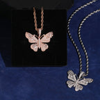 Pavé Butterfly Pendant — Moissanite, 925 Silver