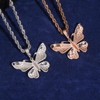 Pavé Butterfly Pendant — Moissanite, 925 Silver
