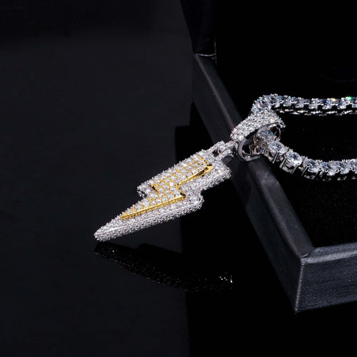 Lightning Bolt Pendant — Moissanite, 925 Silver