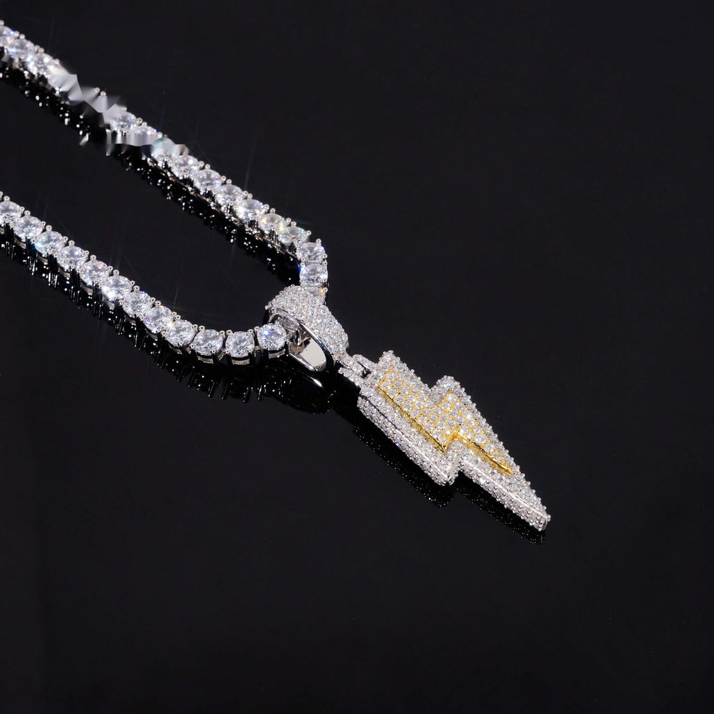 Lightning Bolt Pendant — Moissanite, 925 Silver