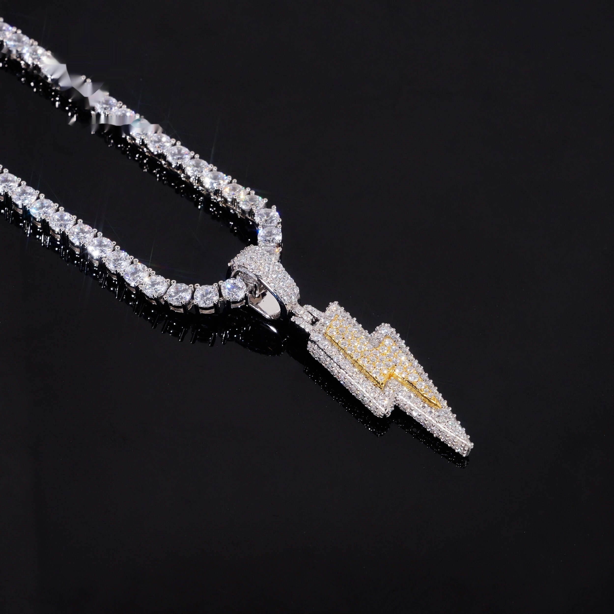 Lightning Bolt Pendant — Moissanite, 925 Silver