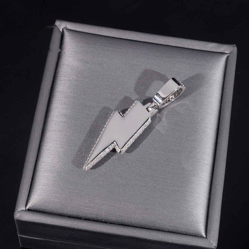 Lightning Bolt Pendant — Moissanite, 925 Silver