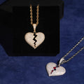 Broken Heart Pendant — Moissanite, 925 Silver