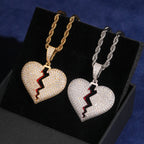 Broken Heart Pendant — Moissanite, 925 Silver