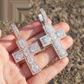 Bezel Cross Pendant — Moissanite, 925 Silver