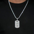 Crucifix Tag Pendant — Moissanite, 925 Silver